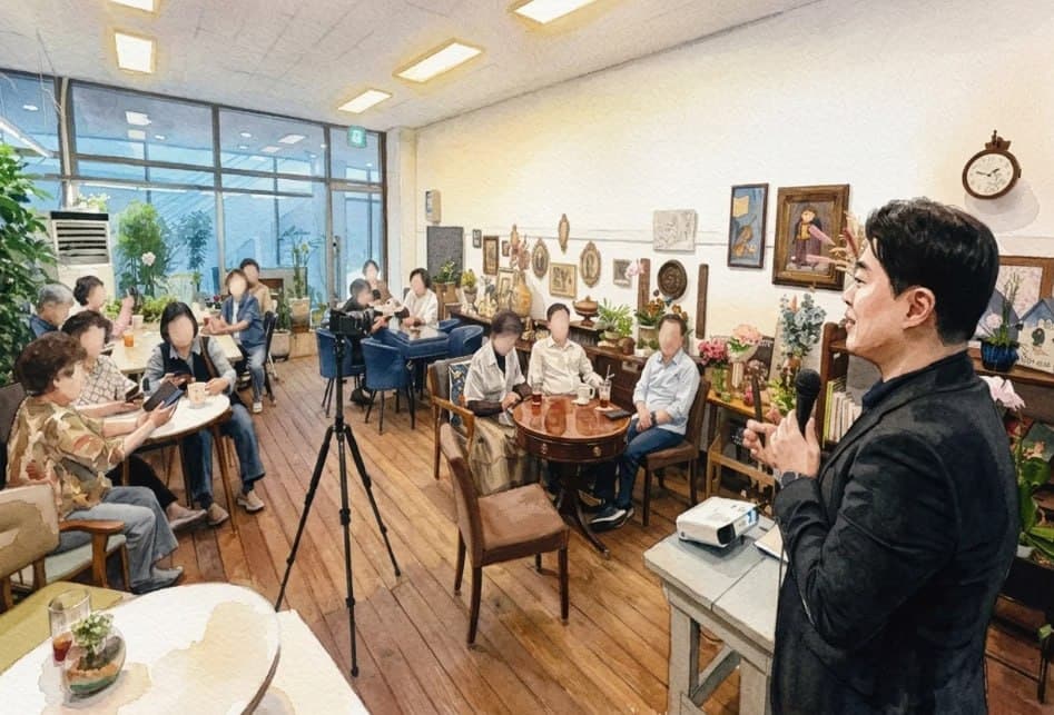 시니어 AI 강의 현장 (AI 수채화로 변환)