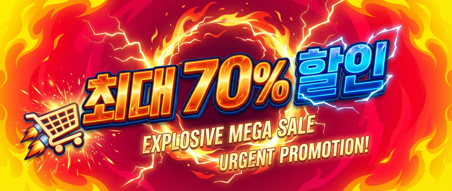 최대 할인 메가세일 배너