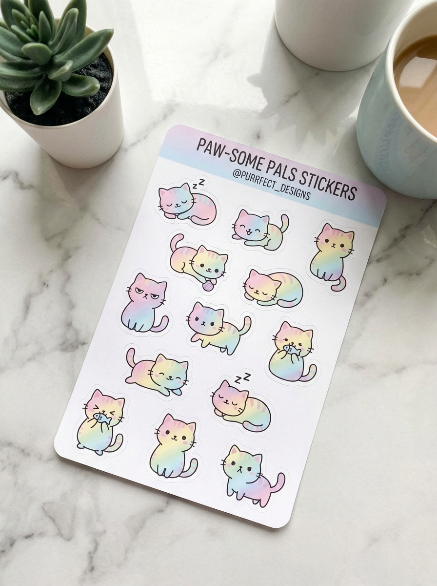 고양이 스티커 상세페이지 헤더