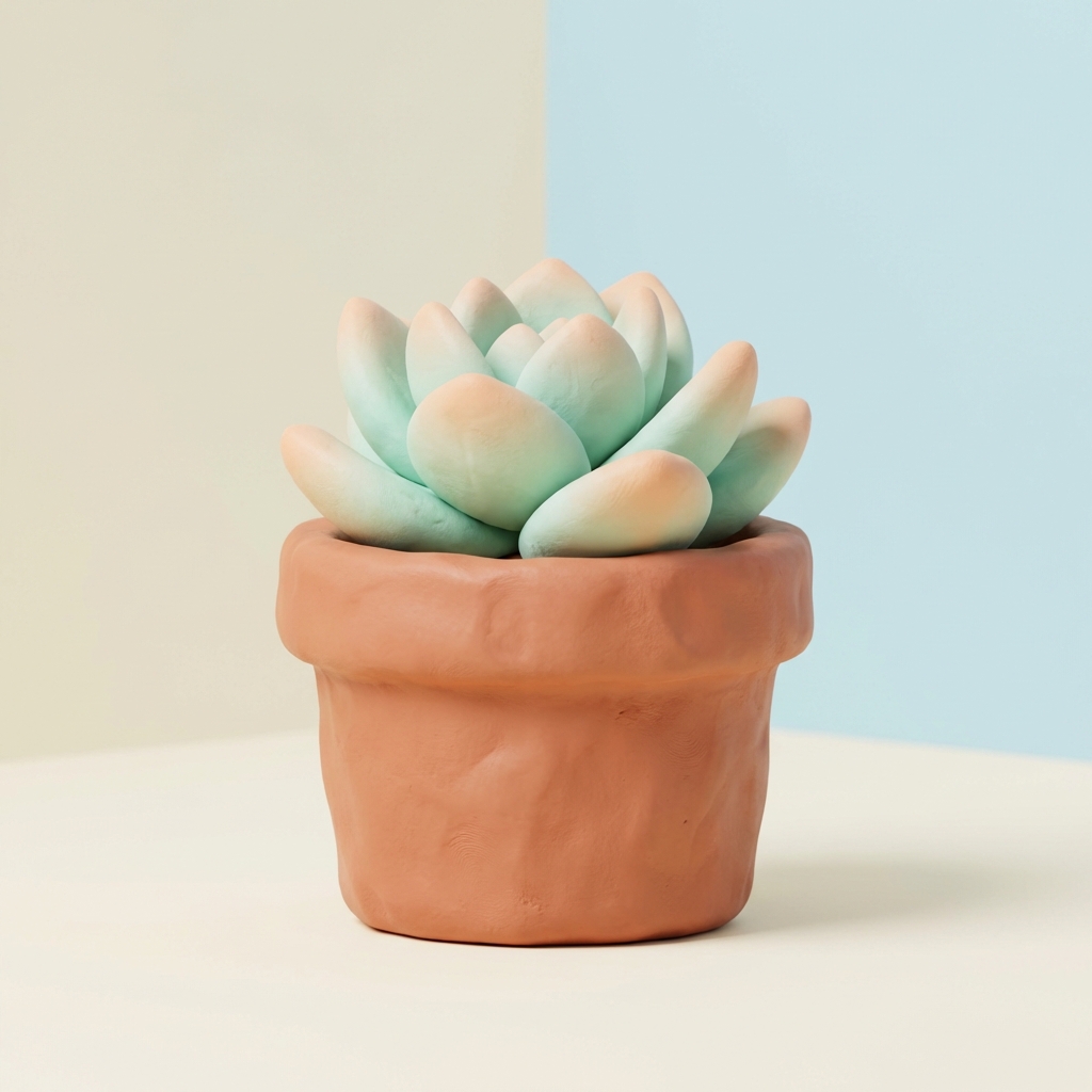 클레이 렌더 다육이 이미지