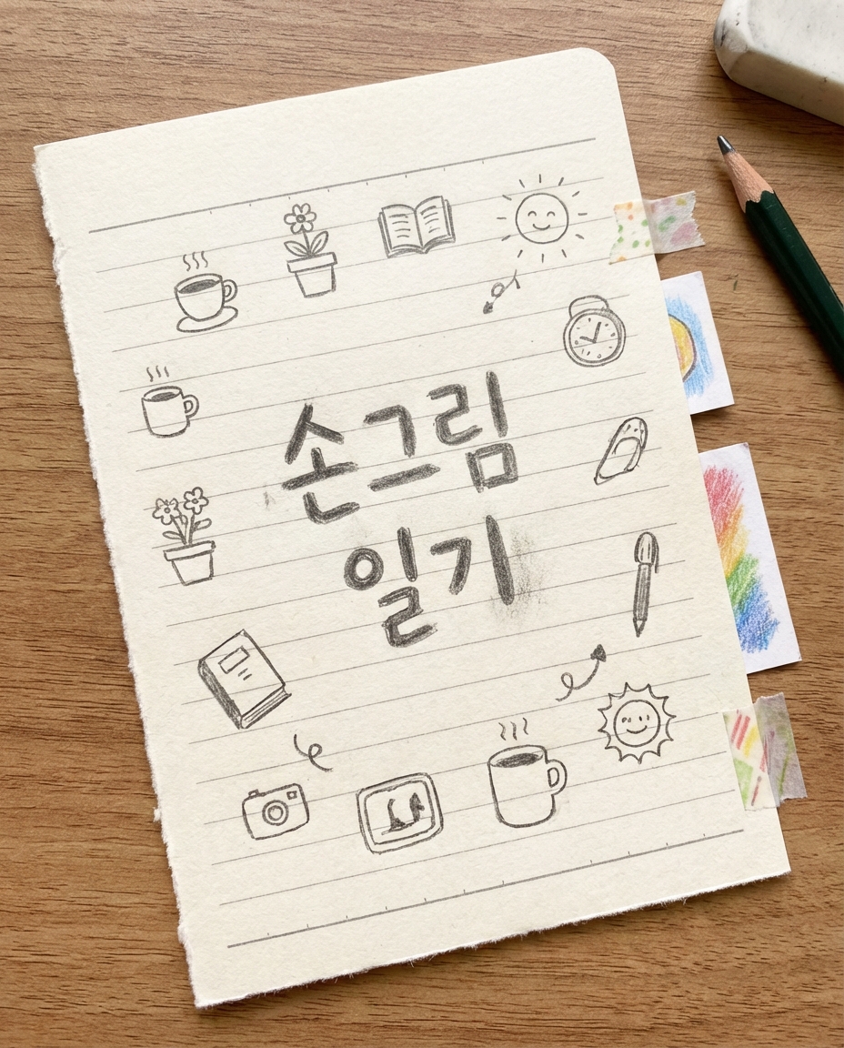 손그림 스케치 카드뉴스 배경