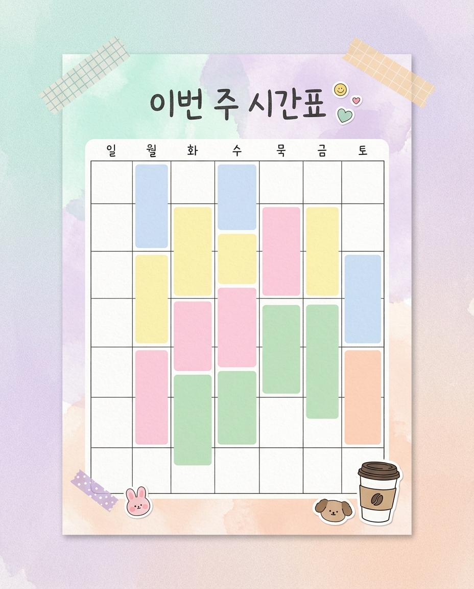 주간 시간표 카드뉴스 배경