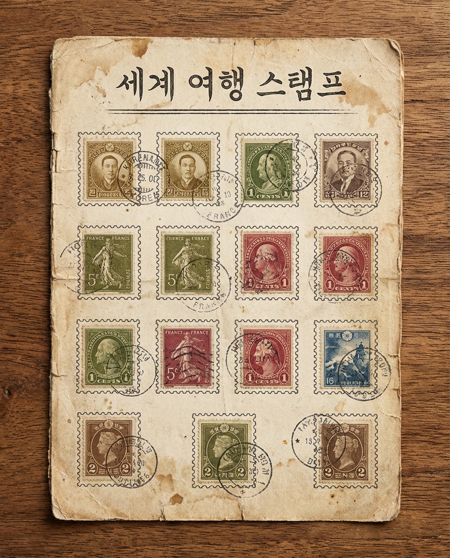 여행 스탬프 카드뉴스 배경