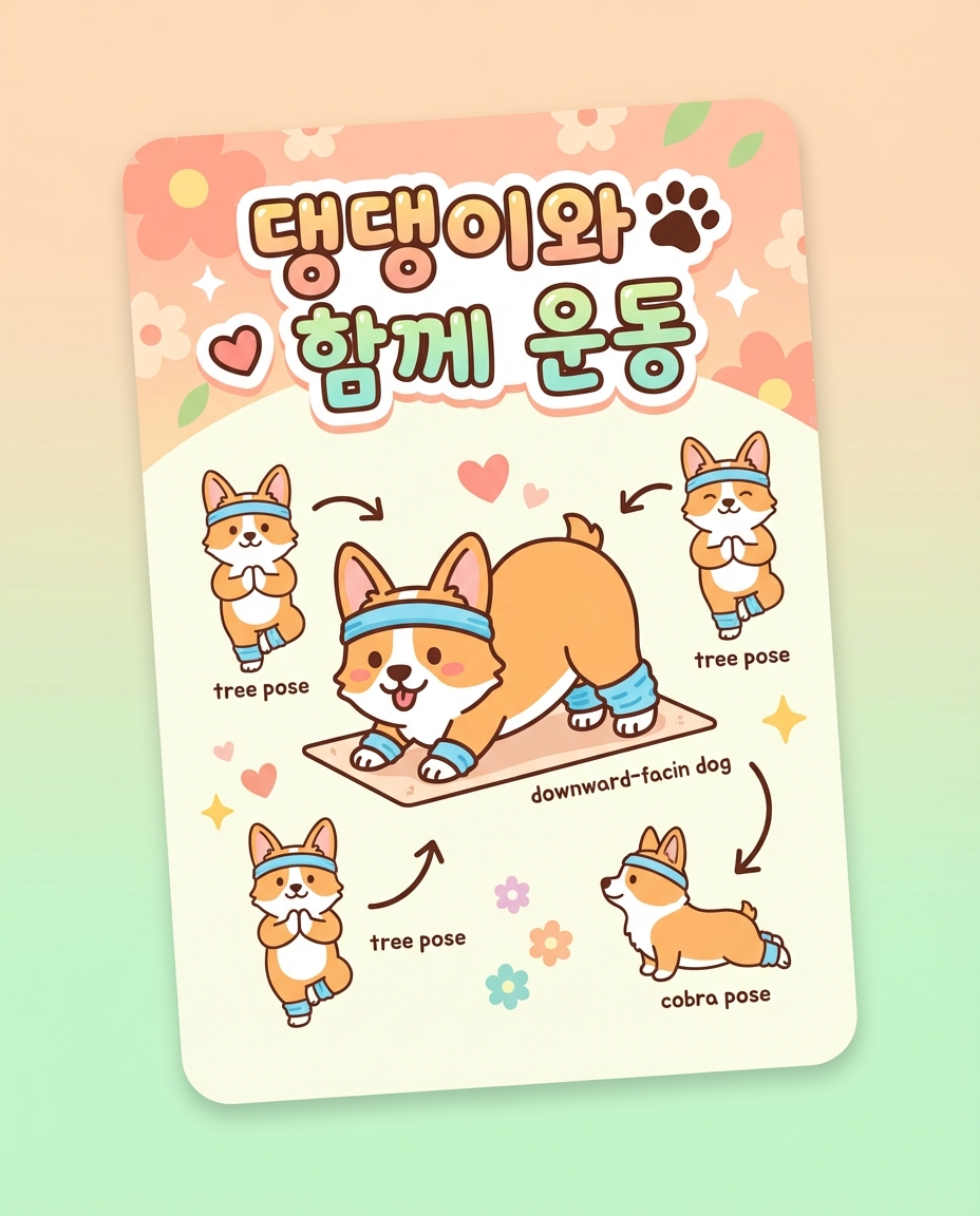 코기 운동 카드뉴스 배경